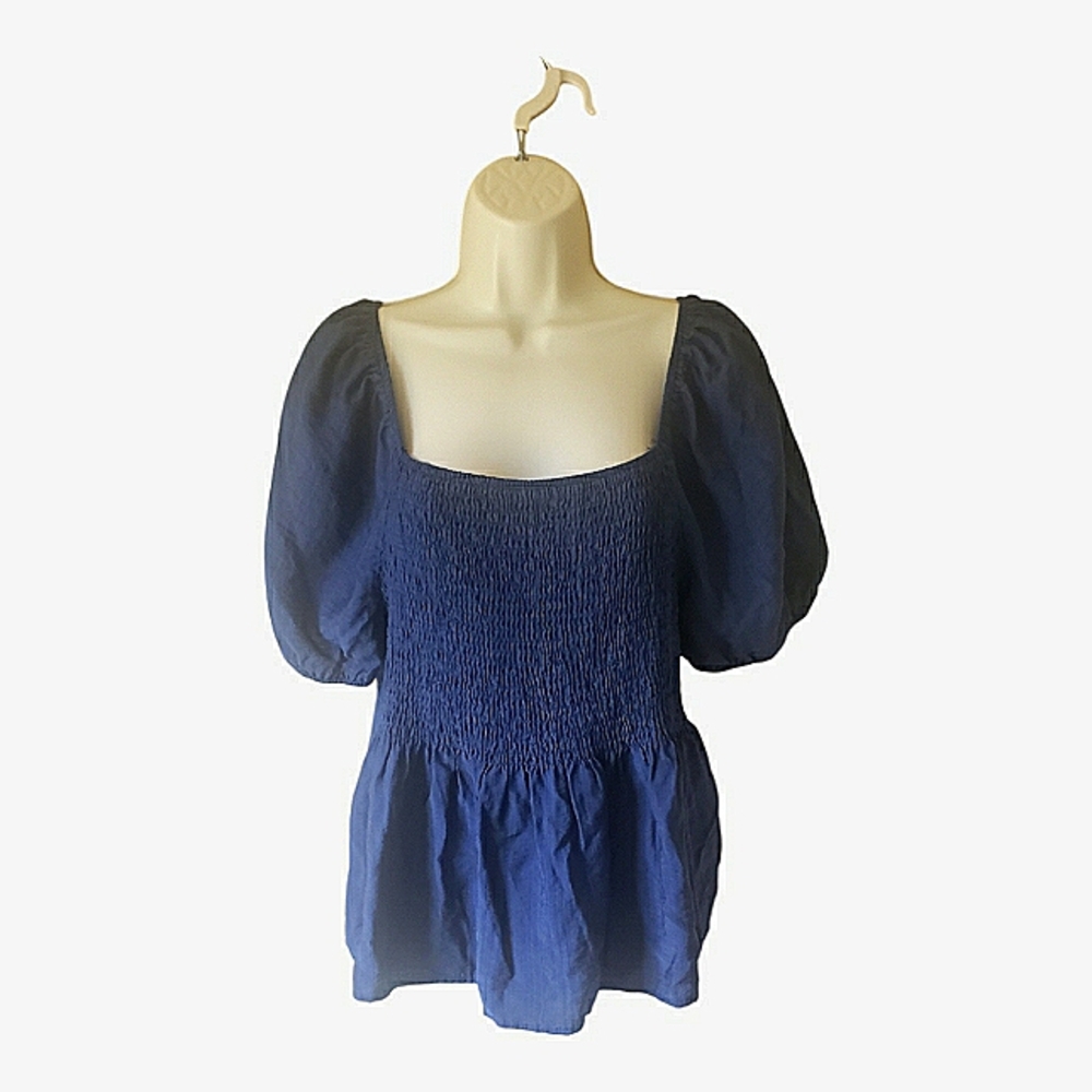 SHEIN Curve short-sleeve, smocked top, 1XL